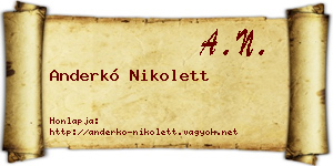 Anderkó Nikolett névjegykártya